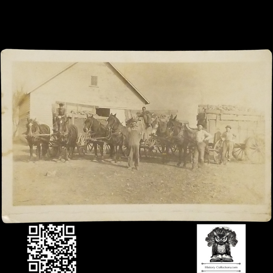 1912 Fall Harvest Crop RPPC Picture Postcard - Weldon DeWitt County Illinois - November 24 - John Goble - Willie Archioble - Harry Frank Olson - Eli (?)