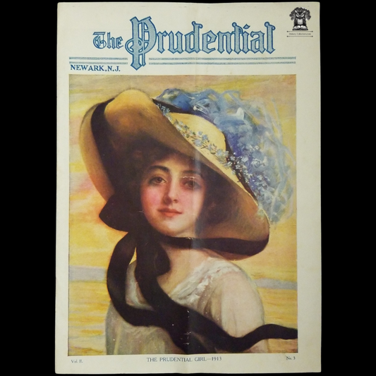 1913 The Prudential Policy Holder And Agent Magazine - Eastern Pennsylvania Region - Newark NJ - Financial Investment Data - The Prudential Girl Fashion Illustration Cover - Holland Dutch Girl Paper Doll Cutouts - Skatemobile Instructions