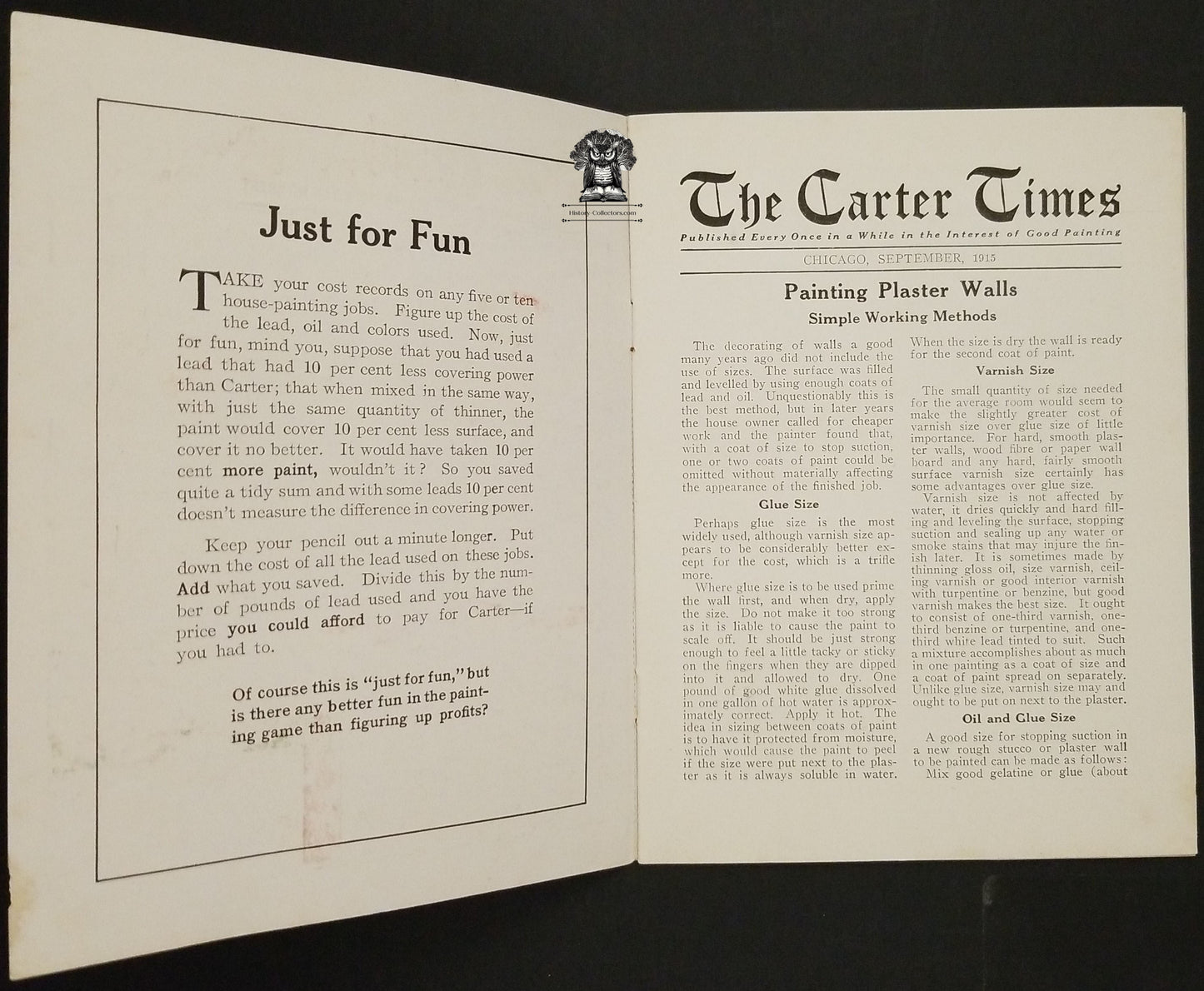 1915 Carter Times Painting Trade Advertising Booklet Black Americana - Chicago IL