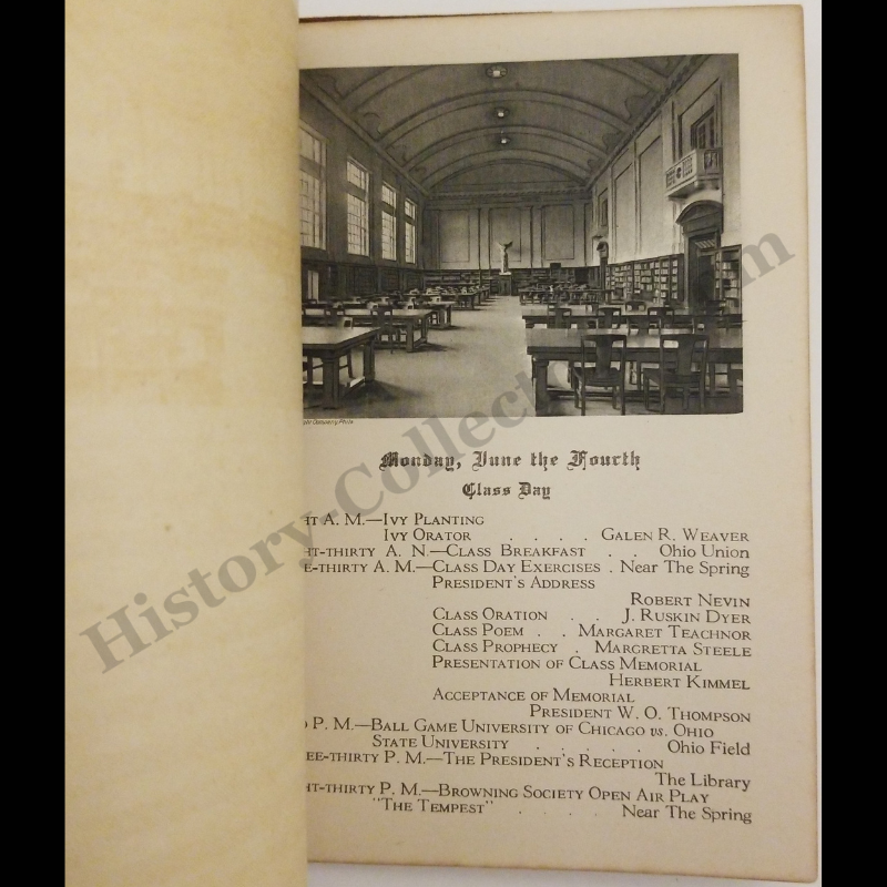 1917 Ohio State University Commencement Week Program Booklet - Graduate List - WWI Era