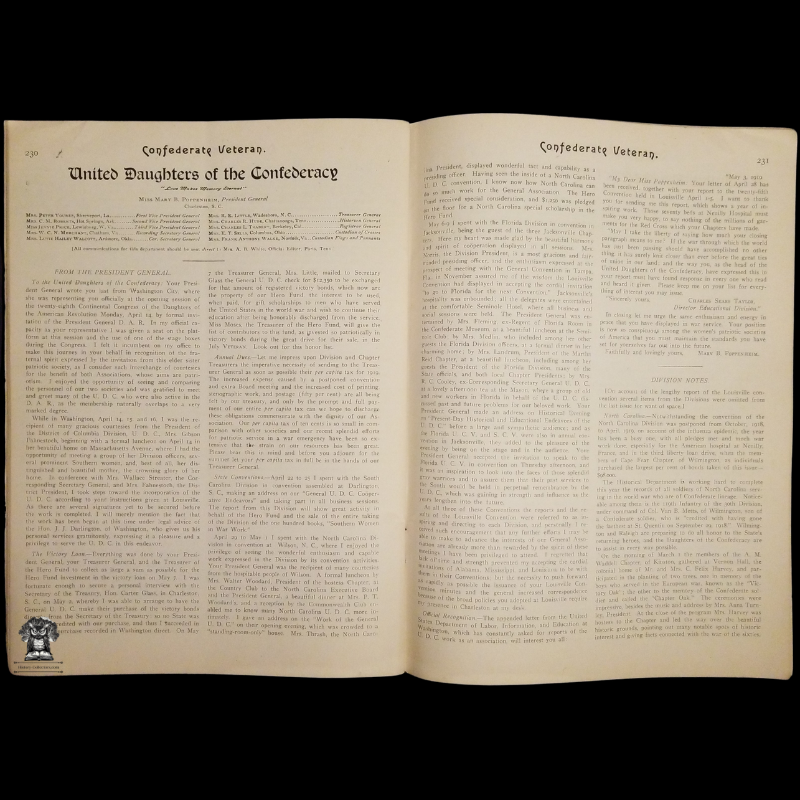 1919 Confederate Veteran Magazine - American Civil War - Confederate States Army - Nashville Tennessee - June Issue Volume XXVII