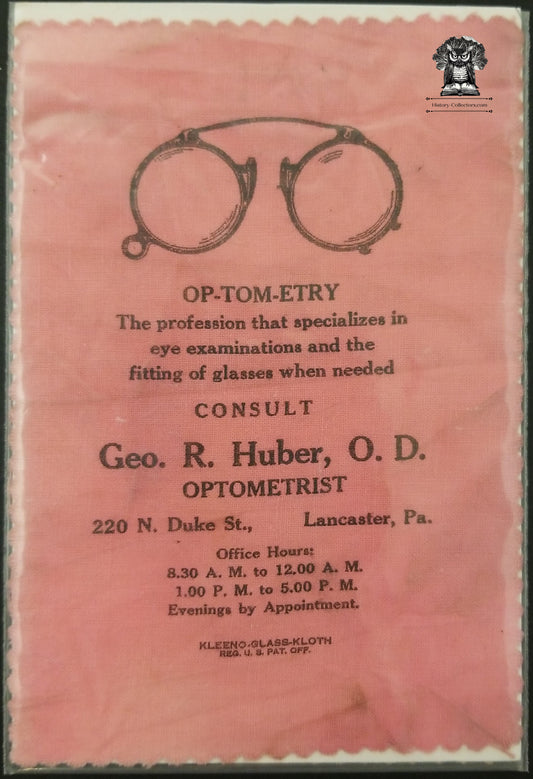 1920's Eye Glasses Cleaning Advertising Cloths Optometrist Opticians Kleeno X2 - Lancaster PA