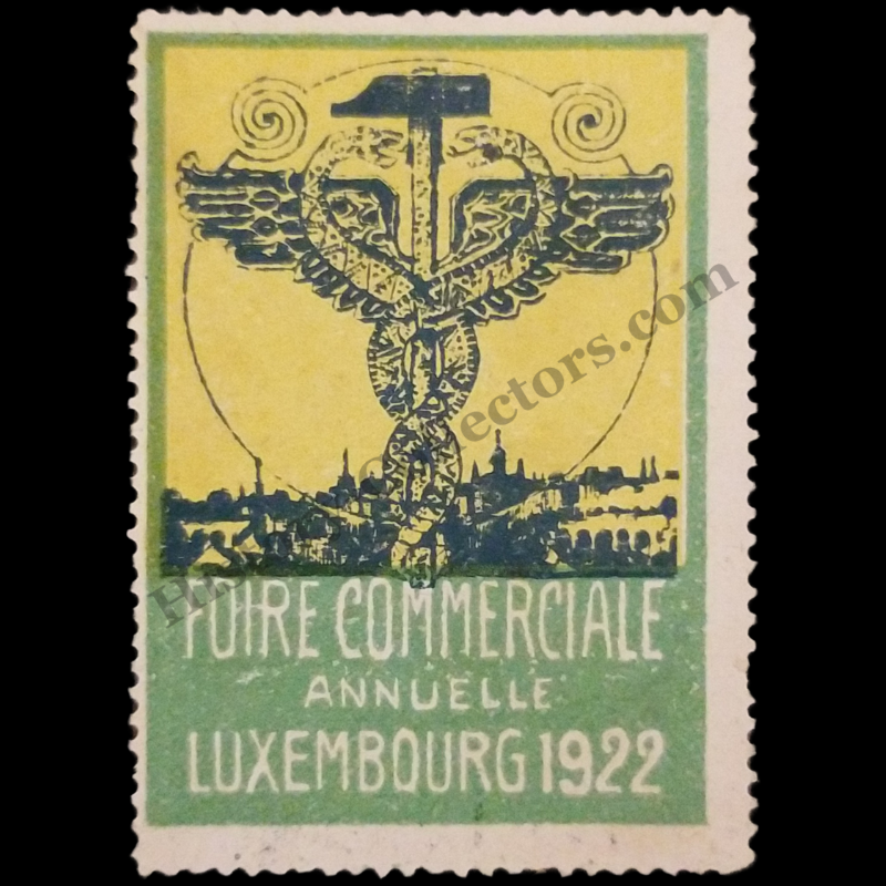 1922 Luxembourg Annual Trade Fair Advertising Stamp - Caduceus Symbol