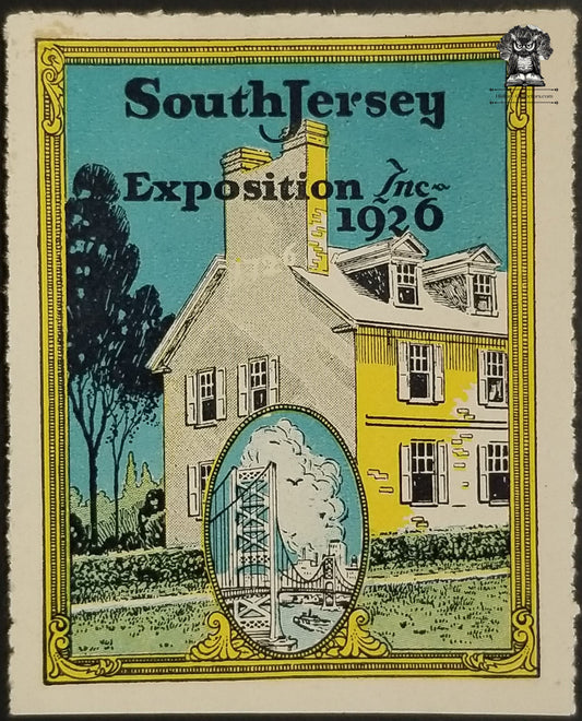 1926 South Jersey Exposition Exhibition Advertising Graphic Stamp