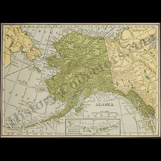 1929 Alaska Territory Map - Maritime Trade - Industrial Railroad Routes - Roaring Twenties Era - Ready For Framing