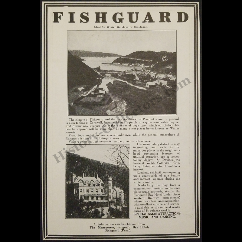 1929 Fishguard Tourism Advertising Print Clipping - Pembrokeshire Wales United Kingdom - Ready For Framing