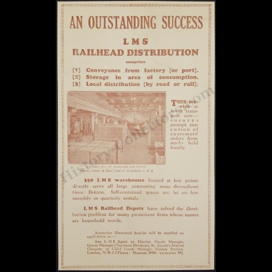 1929 LMS (London Midland Scottish Railway) Advertisement Clipping - Freight Logistics Railhead Distribution Centers - Great Britain - Ready For Framing