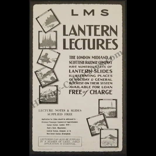 1929 London Midland And Scottish Railway Company Lantern Lectures Program Print Advertisement Clipping - England - Ready For Framing