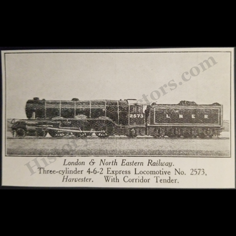 1929 London & North Eastern Railway Illustration Print Clipping - Locomotive No. 2573 "Harvester" - England - Ready For Framing