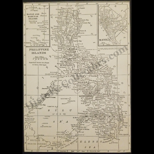 1929 Philippine Islands Map - American Colonial Period - Insular Government - Japanese Formosa - British North Borneo - Roaring Twenties Era - Ready For Framing