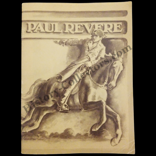 1930 Paul Revere Biography Booklet - John Hancock Mutual Life Insurance Company - Boston Massachusetts - Marketing Giveaway - Great Depression Era - Ready For Framing