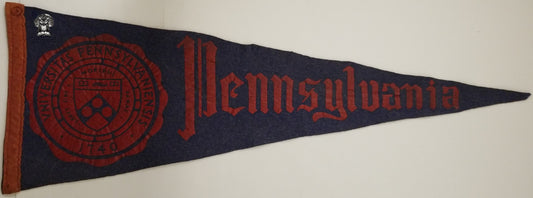 1930s Pennsylvania University Coat Of Arms Seal Pennant - Philadelphia PA