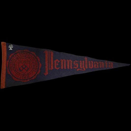 1930s Pennsylvania University Coat Of Arms Seal Pennant - Philadelphia PA