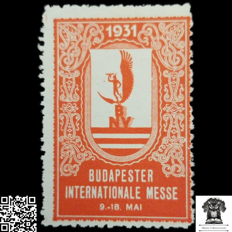 1931 Budapest International Fair Poster Stamp - German Hungarian Historical Trade