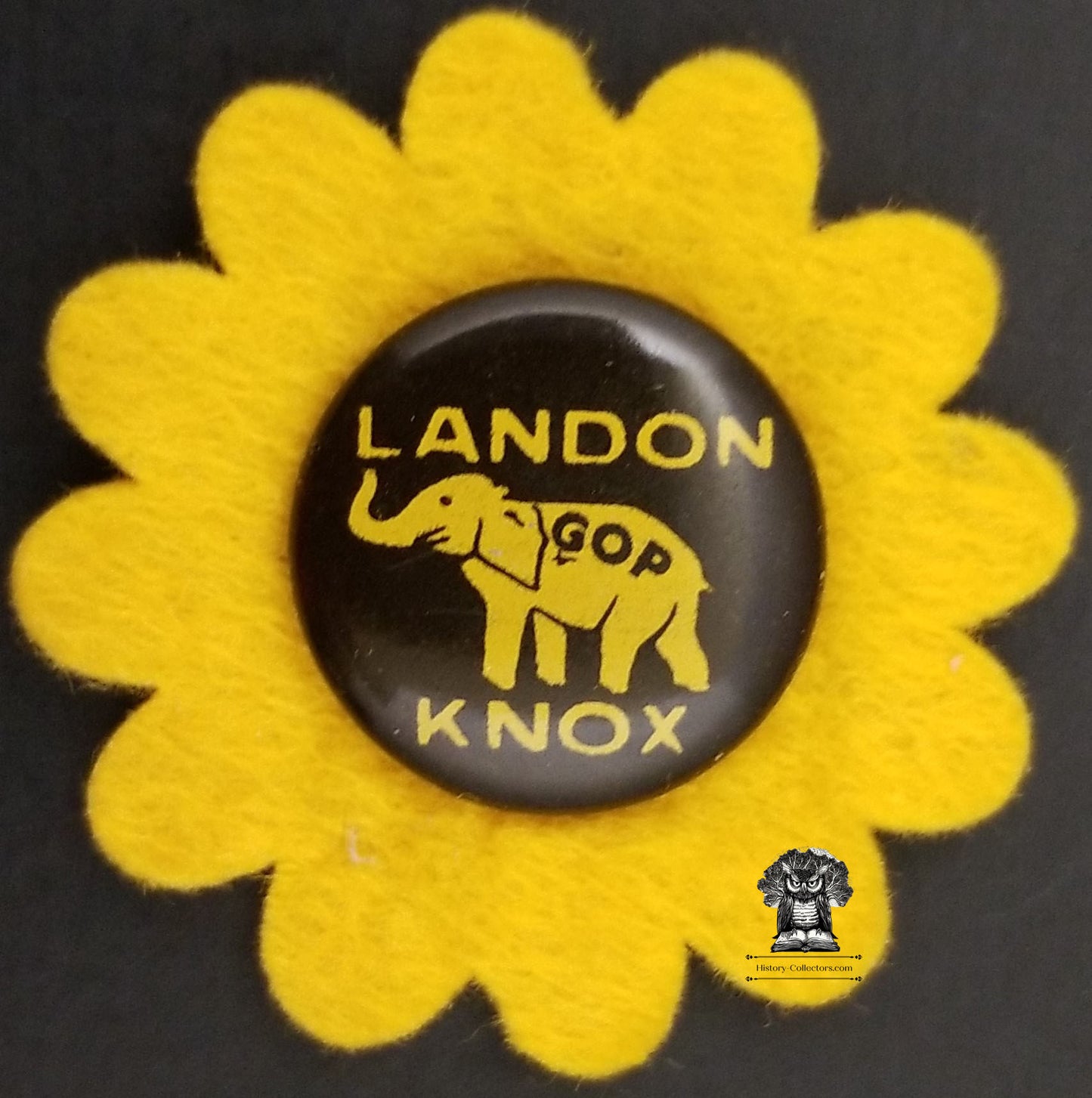 1936 Alfred Landon Knox GOP Presidential Campaign Pinback Button - Knox vs. FDR