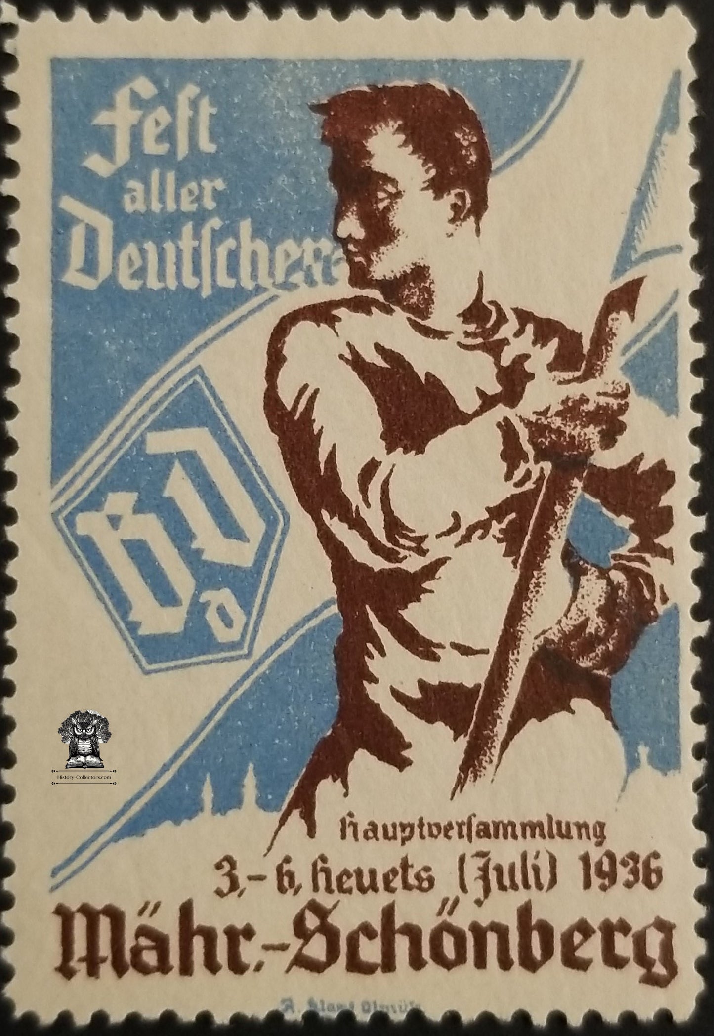 1936 Felt All German Mahr-Schonberg Nationalism Cinderella Poster Stamp - Germany