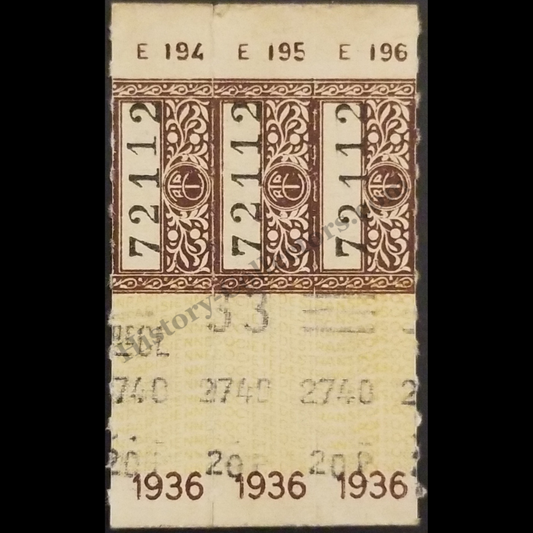 1936 Tramways de la Compagnie du Métropolitain de Paris France TCRP Three Ticket Block