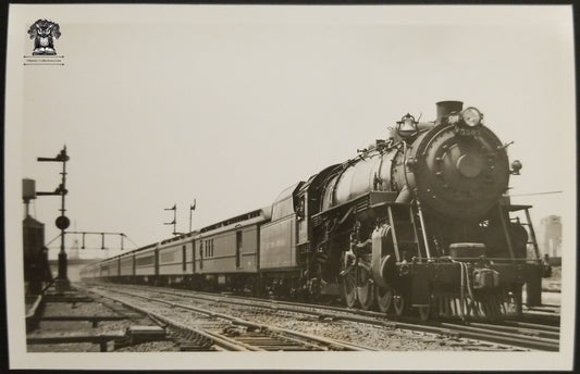 1938 RPPC Picture Postcard - B&O Railroad President Polk Engine Passenger Train - Philadelphia PA - Kodak Stamp Box - Photographer Kindig