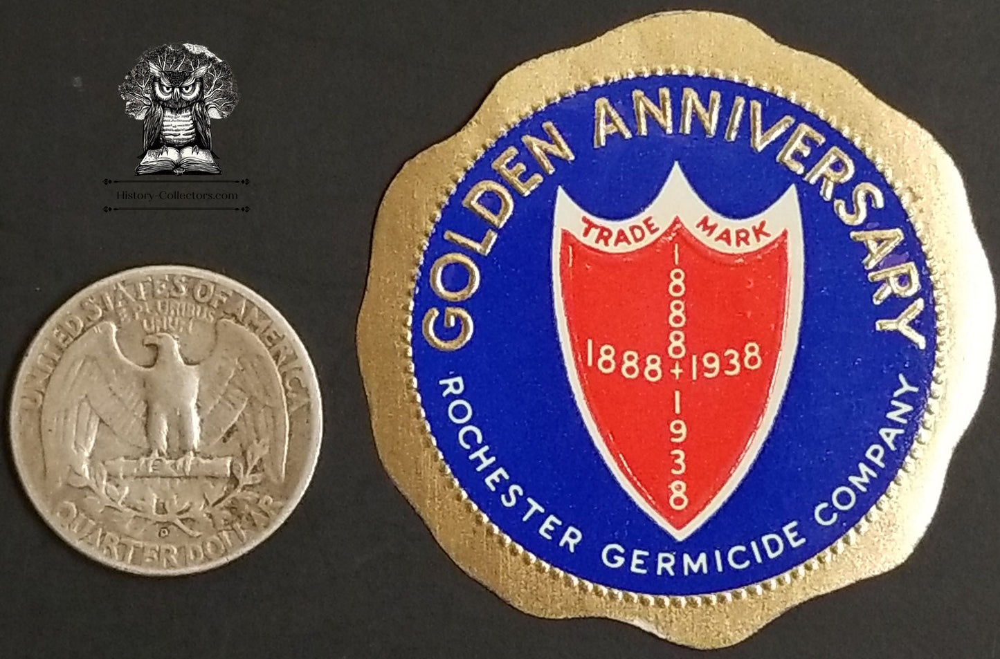 1938 Rochester Germicide Company Golden Anniversary Exhibition Advertising Seal - New York