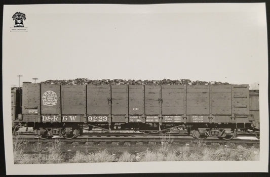 1940 RPPC Picture Postcard - D&R G.W. Railroad Gondola Train Car 9223 - Gunnison Colorado Photographer Jackson Thode - Kodak Stamp Box