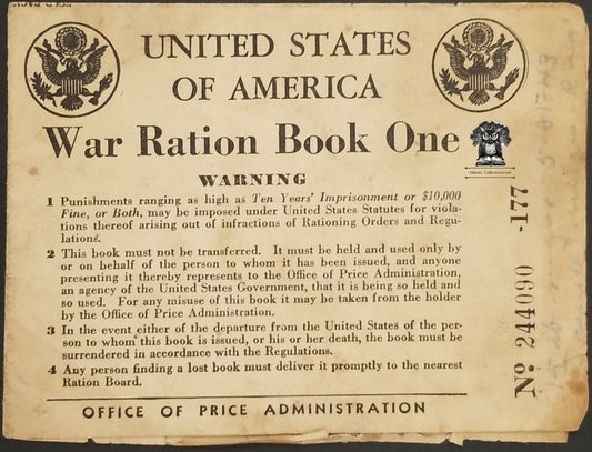 1942 War Ration Coupon Stamp Book - Carbondale Jackson IL Drew