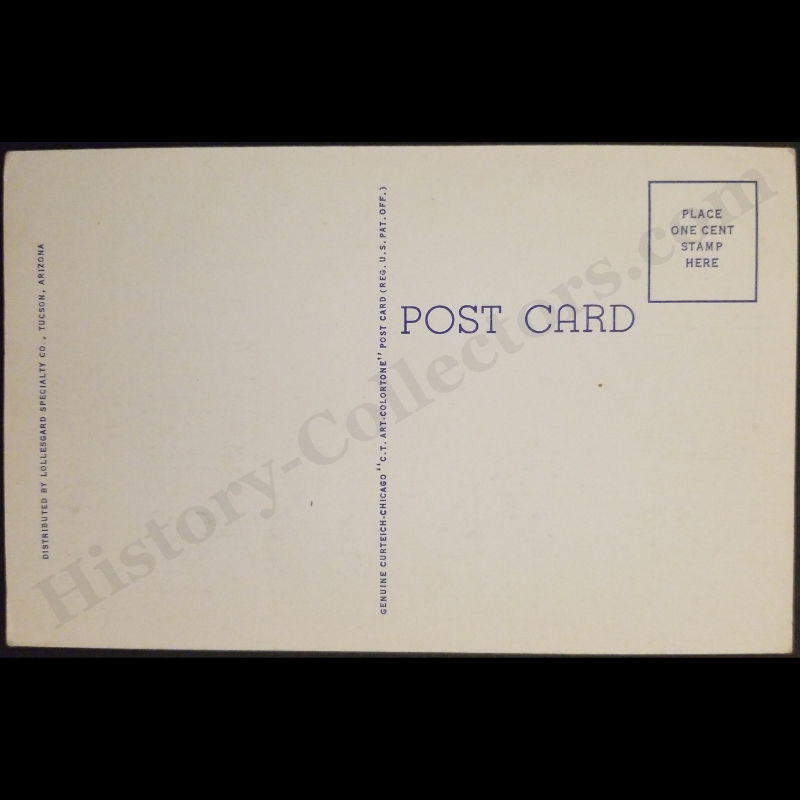 1943 Looking South On Main Street Yuma Arizona Linen Postcard - Downtown Americana - American Flag - World War II Era - Ready For Framing