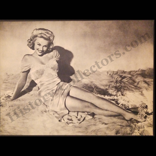 1945 Gale Robbins Pin-Up Girl Photograph Print Clipping - Morale Booster - Wartime Popular Culture - WWII Era - Ready For Framing