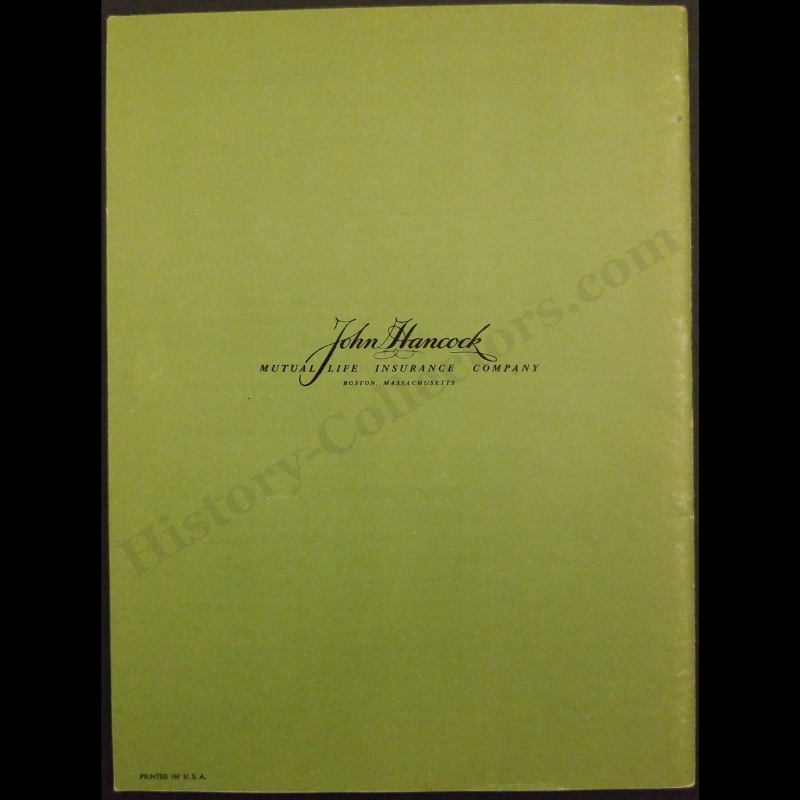 1945 The Story Of The Pilgrims Booklet - John Hancock Mutual Life Insurance Company - Boston Massachusetts - Marketing Giveaway - WWII Era - Ready For Framing