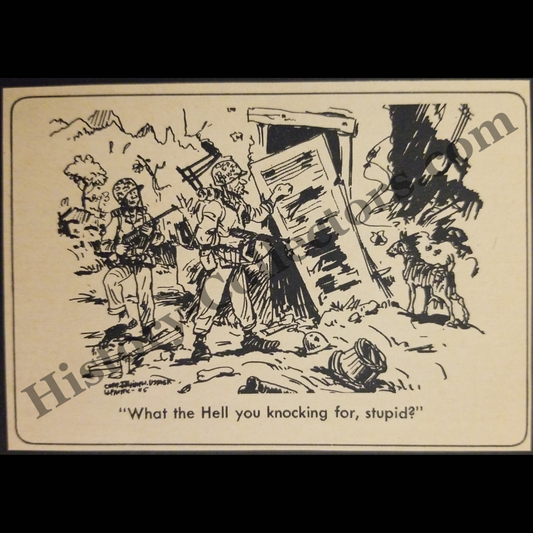 1945 Combat Humor Comic Illustration Print Clipping - Pacific Theater - World War II Era - Ready For Framing