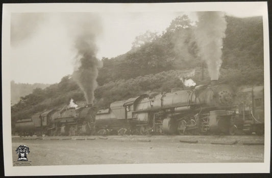 1948 RPPC Picture Postcard - B&O Railroad Engine Train 7033 7142 - Cranberry Grade Rodemer West Virginia - Photographer Kindig - Kodak Stamp Box
