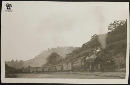 1948 RPPC Picture Postcard - B&O Railroad Engine Train 7108 - Cranberry Grade Rodemer West Virginia - Photographer Kindig - Kodak Stamp Box
