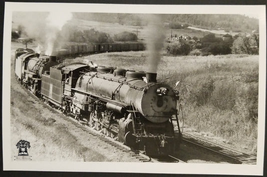 1950 RPPC Picture Postcard - C&S Railroad Coal Steam Engine 910 AT & SF 3815 - Palmer Lake CO - Photographer Bob Andrews - Kodak Stamp Box