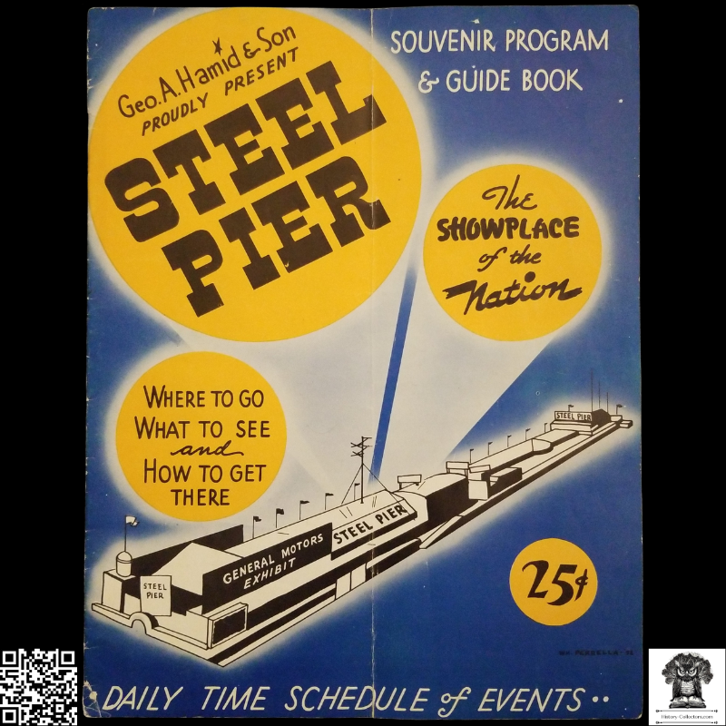 1952 Steel Pier Souvenir Program & Guide Book - Miss American Pageant - General Motors Exhibit Advertisement - Frank Sinatra - Ripley Believe It Or Not!