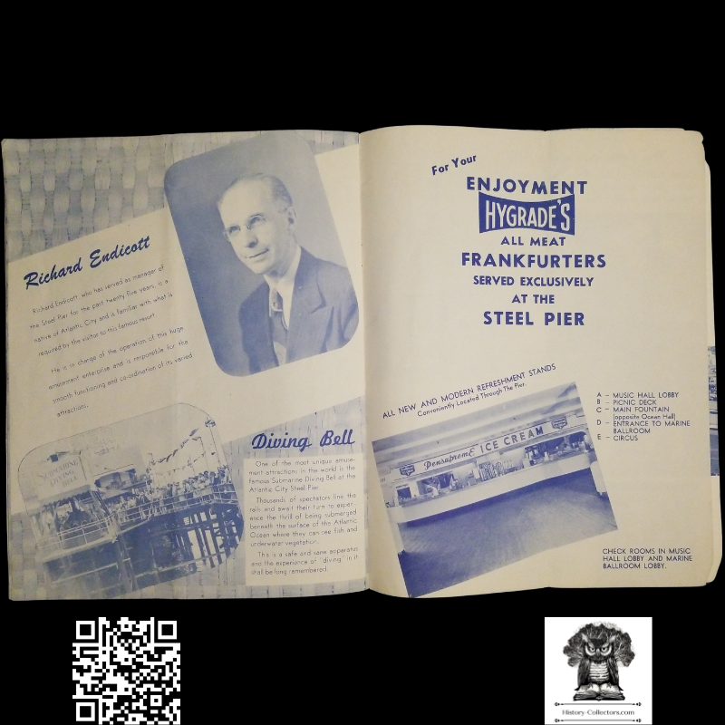 1952 Steel Pier Souvenir Program & Guide Book - Miss American Pageant - General Motors Exhibit Advertisement - Frank Sinatra - Ripley Believe It Or Not!