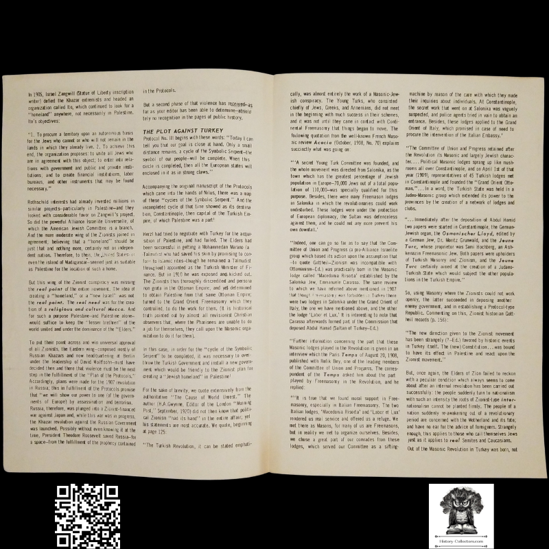 1958 Story Of Modern Zionism Newsletter Part Three - Secrets Of The Synagogue Of Satan - Don Bell Reports Commentary - November 7 - Anti-Zionism - Israel Geopolitical Criticism