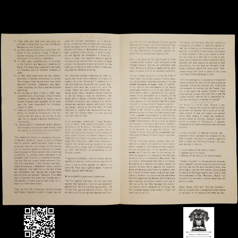 1959 Story Of Modern Zionism Newsletter Part Eighteen - Secrets Of The Synagogue Of Satan - Don Bell Reports Commentary - March 20 - Anti-Zionism - Israel Geopolitical Criticism