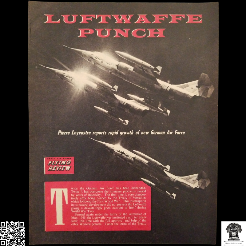 1962 German Luftwaffe Punch Flying Review Print Article Cover - Post WWII - Airforce - England - Ready For Framing