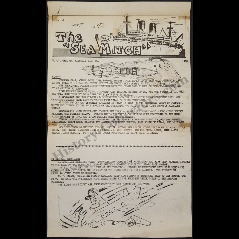 1962 U.S. Navy Shipboard Newsletter - U.S.S. Gen. W. M. Mitchell T-AP-114