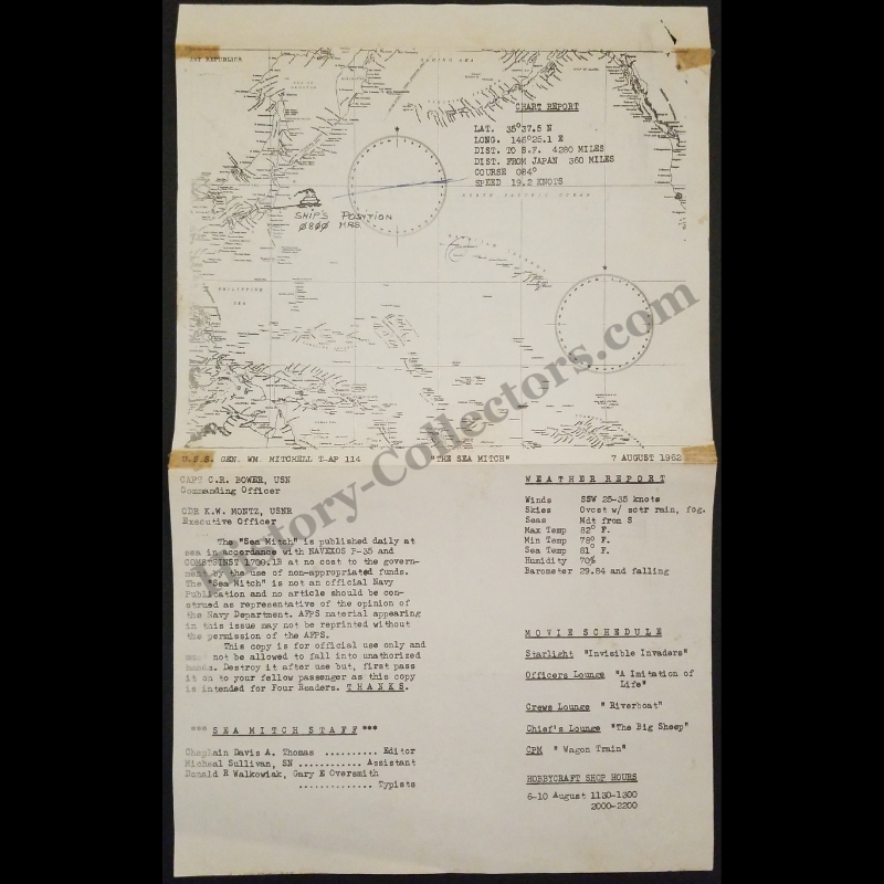 1962 U.S. Navy Shipboard Newsletter - U.S.S. Gen. W. M. Mitchell T-AP-114