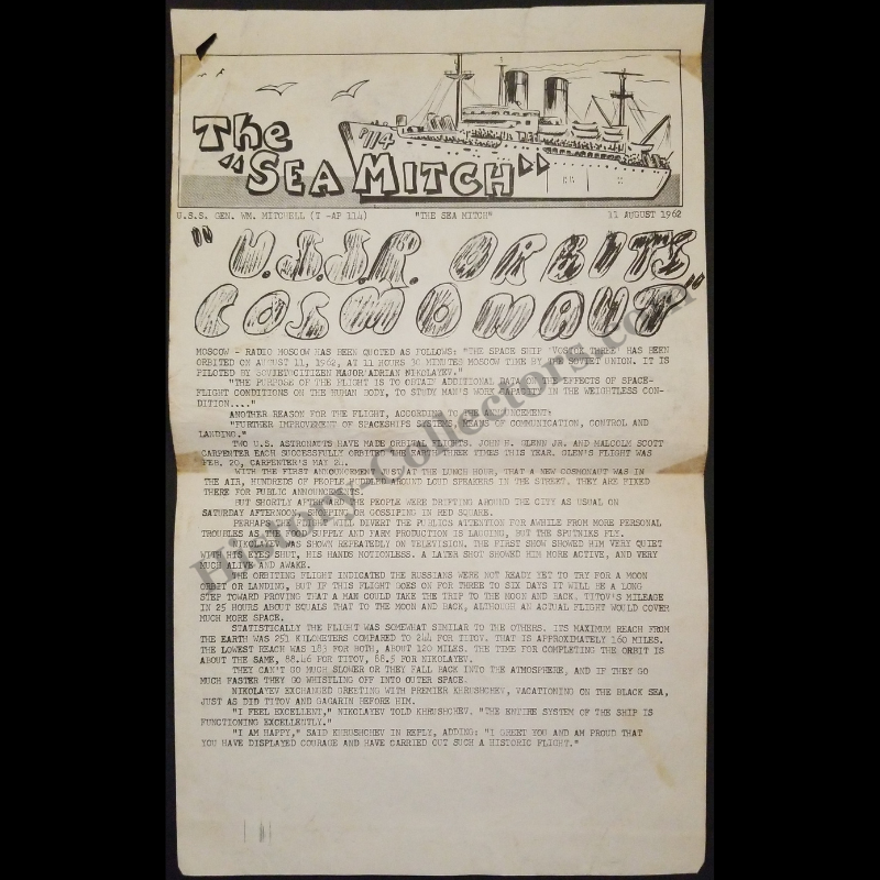 1962 U.S. Navy Shipboard Newsletter - U.S.S. Gen. W. M. Mitchell T-AP-114