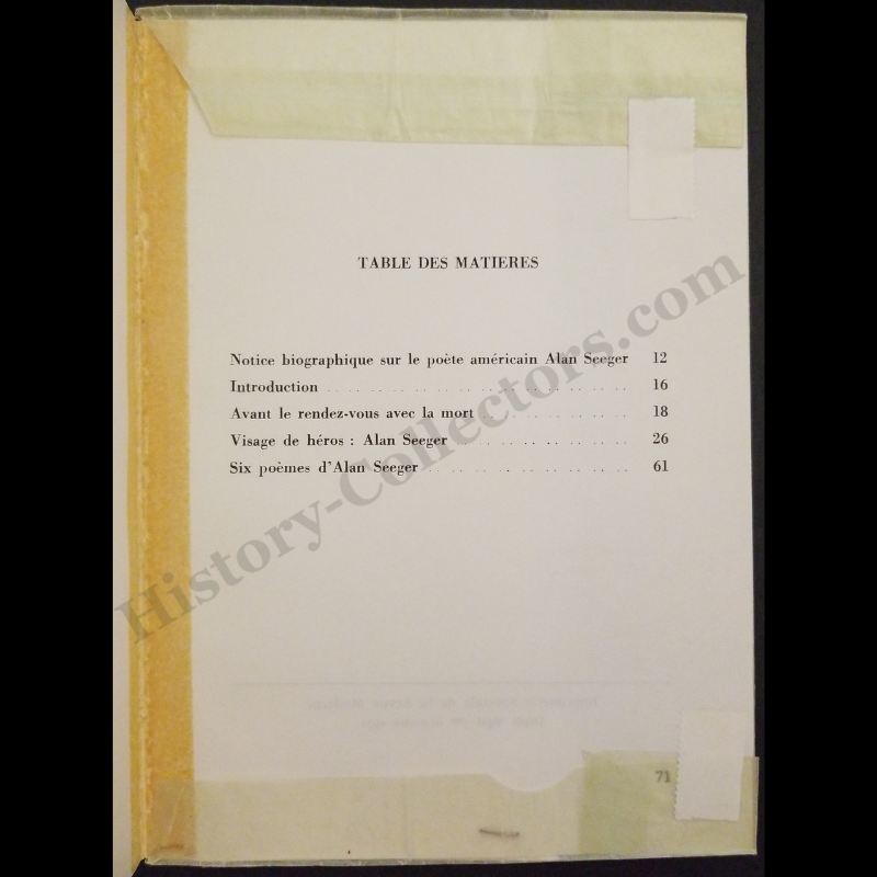 1972 Alan Seeger On Le Realisme Divin By Claude de Heekeren d'Anthes - Autograph Signed Presentation Copy To Ambassador Jean Broward Shevlin Gerard -  Vietnam War Era - Written In French