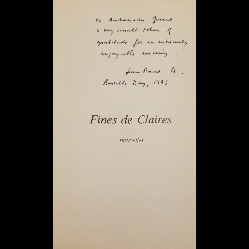 1975 Signe de Vie Jean-Paul Delamotte Book - Signed Presentation Copy To US Ambassador Jean Broward Shevlin Gerard - Number 121 / 200 - Bastille Day July 14 1983 - Late Cold War Era
