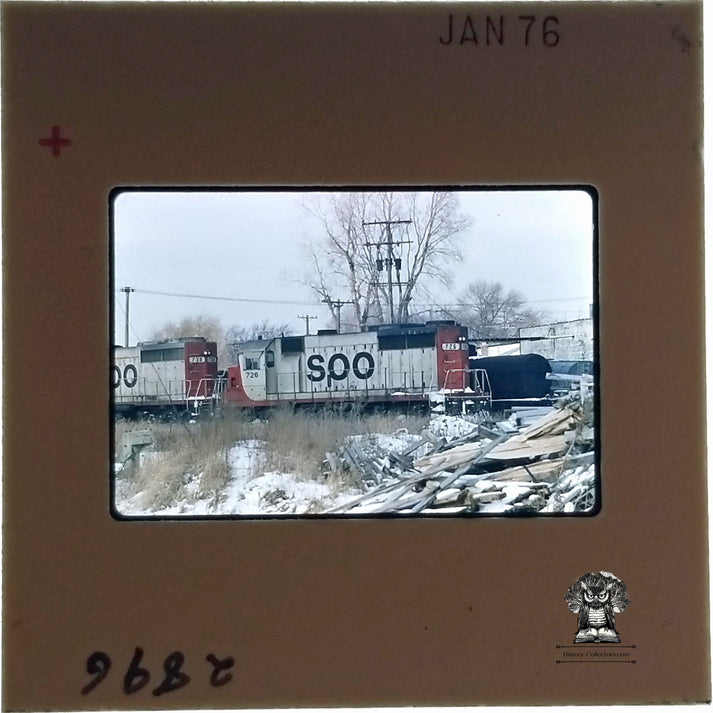 1976 Soo Line Railroad Train Engine 726 738 Photo Slide - Urban Scene ...