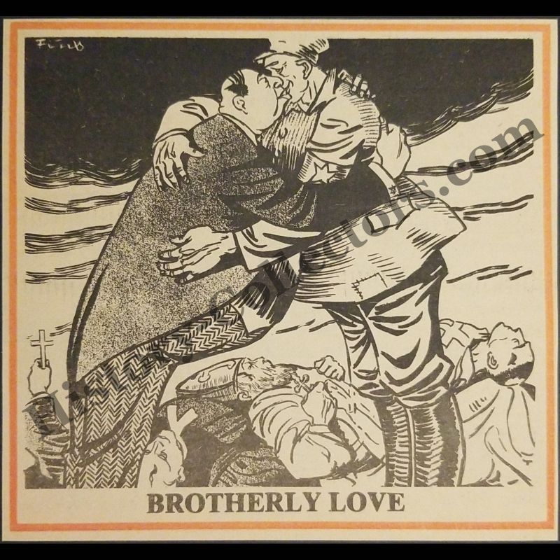 1978 Communist China Soviet Russia Crushing Christianity Illustration Clipping - New Christian Crusade Church - Late Cold War Era - Ready For Framing