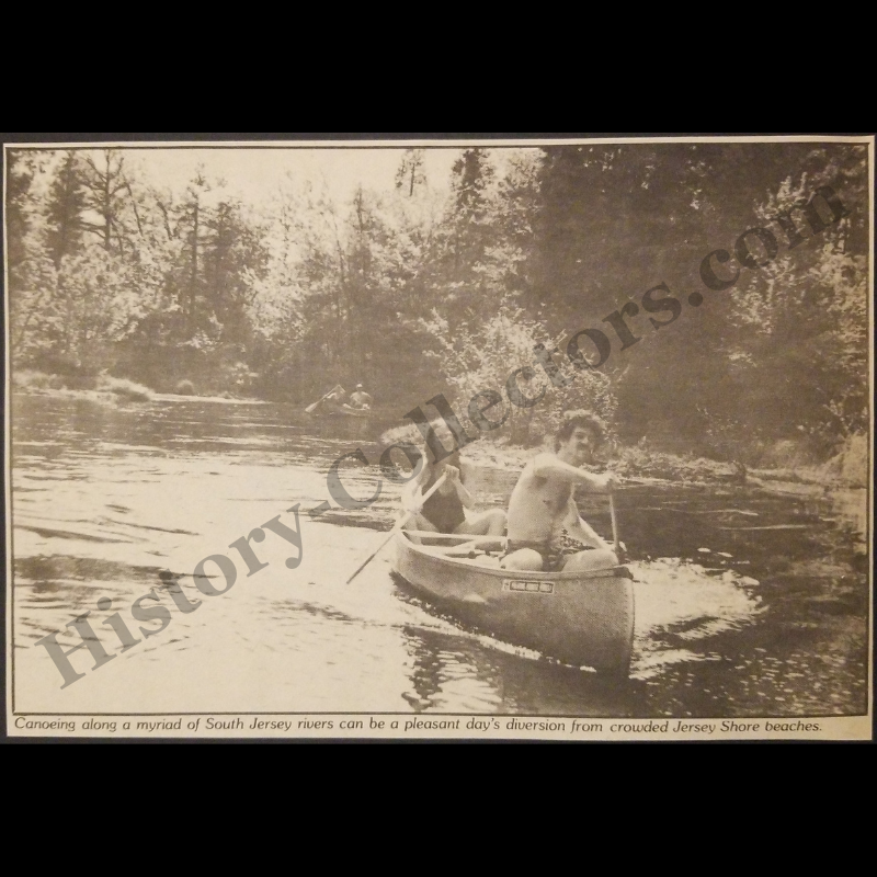 1980 Canoeing South Jersey Rivers Clipping - Outdoor Recreational Tourism - Cold War Era - Ready For Framing