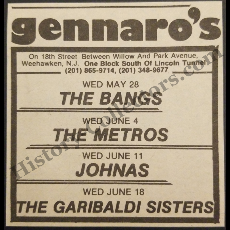 1980 Gennaro's Print Advertisement Clipping - 18th Street Weehawken New Jersey - Urban Nightlife Entertainment - Cold War Era - Ready For Framing