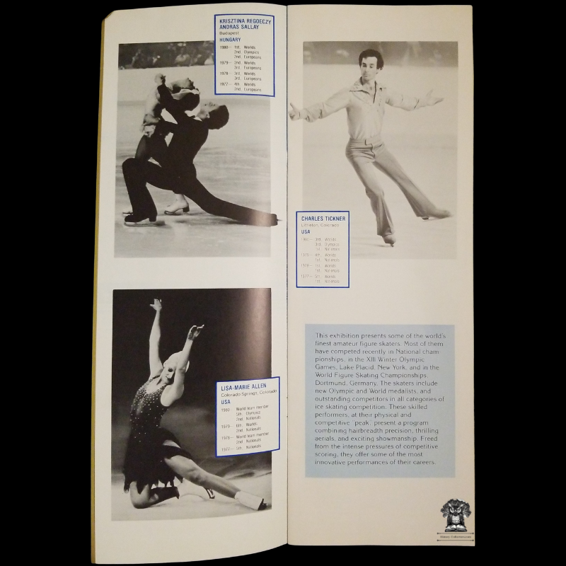 1980 Olympic Figure Skating Tour Program Booklet Itinerary - USFSA - Pair Skating - Free Skating - Ice Dancing - Champions 1908 To 1980 - Scott Hamilton - 1981 Itinerary