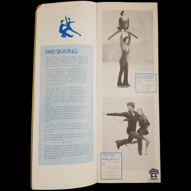 1980 Olympic Figure Skating Tour Program Booklet Itinerary - USFSA - Pair Skating - Free Skating - Ice Dancing - Champions 1908 To 1980 - Scott Hamilton - 1981 Itinerary