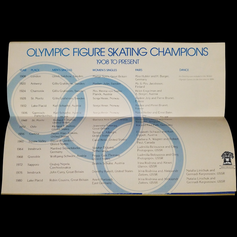 1980 Olympic Figure Skating Tour Program Booklet Itinerary - USFSA - Pair Skating - Free Skating - Ice Dancing - Champions 1908 To 1980 - Scott Hamilton - 1981 Itinerary