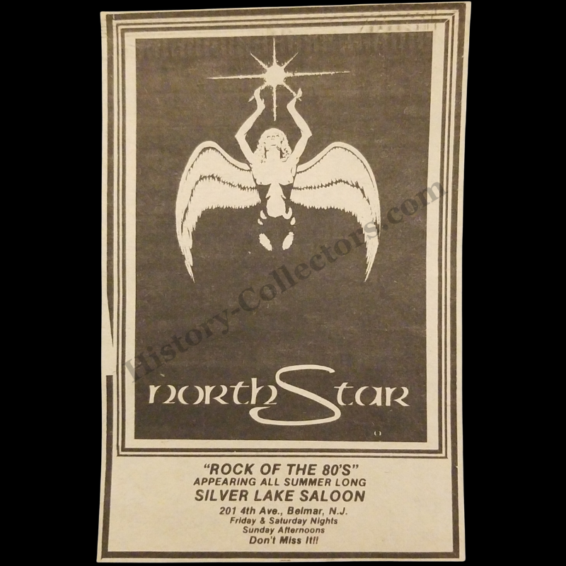 1980 Silver Lake Saloon Print Advertisement Clipping - 201 4th Avenue Belmar New Jersey - North Star Band - Art Deco Design - Late Cold War Era - Ready For Framing